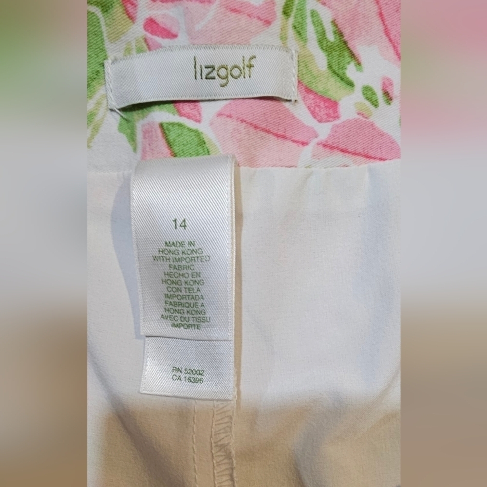 Liz Claiborne - Lizgolf Floral Golf Tennis Athleisure Pink/Green Skirt/ Skort - Picture 9 of 9